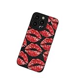 Lips Kiss Print Soft Silicone Phone Case for iPhone Compatible with iPhone 11, Red