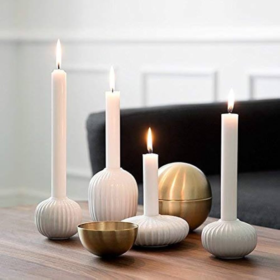 Amazon.com: Kahler Hammershoi Candle Holder Round, White, 2.2