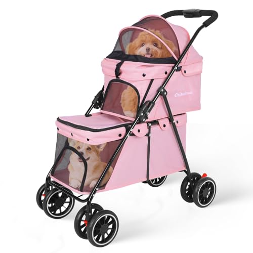 Double Pet Stroller for Dogs and Cats,Cat Strollers for 2 Cats,Double Dog…