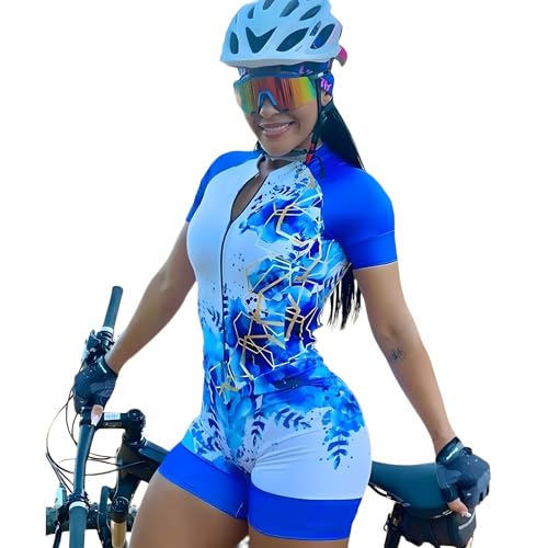 Combinaison de cyclisme une pièce femme manches courtes jaune XS-3XL