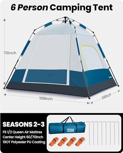 Carpa para camping 6 personas OutdoorMaster miniatura 5