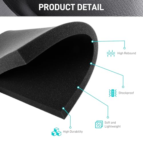 Black Polyurethane Foam Sheet,16 × 12 × 1 Inch Cuttable Craft Foam Padding Inserts for Case,Tool Box,Camera,Game Box and Craft Storage(4PCS)