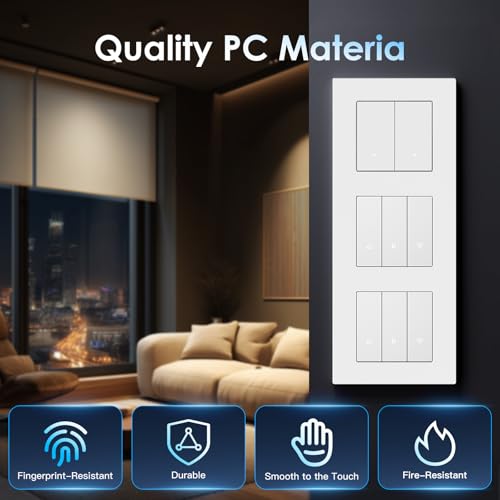 BSEED Smart Lichtschalter mit Doppel WLAN Rollladenschalter,Smart Jalousien Schalter,PC Rahmen,Ben&ouml;tigt Nullleiter,WiFi Rolladen Zeitschaltuhr,kompatibel mit Alexa/Google Home,2 Fach 1Weg,Wei&szlig;
