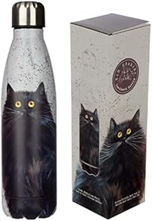 Kim Haskins Black Cat Reusable Stainless Steel Hot & Cold Thermal Insulated Drinks Bottle 500ml