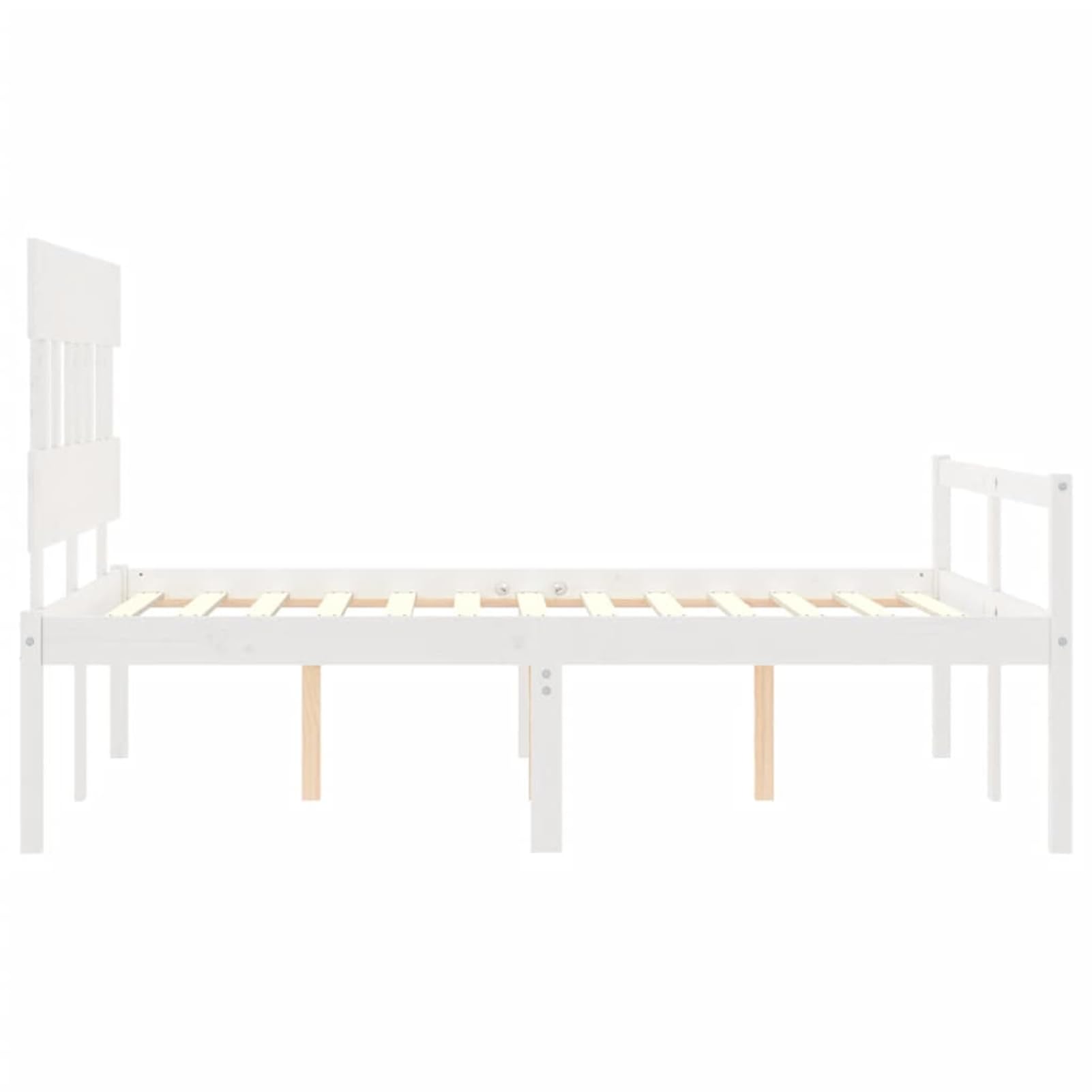 Massives Kiefernholzbett 195,5x125,5cm, 45cm Bodenhöhe, ohne Matratze - Seniorengerecht Model3195387