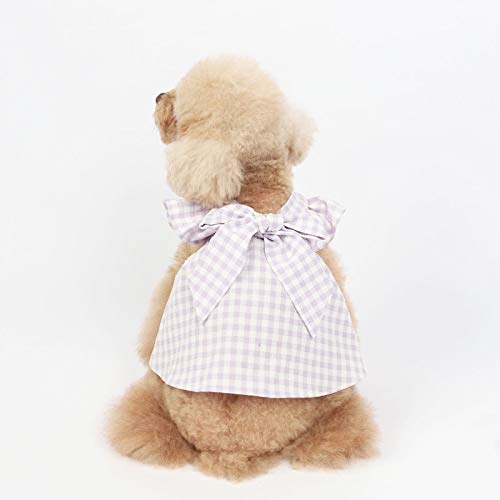 Fegoclt Summer Dog Dress Cats Puppy Small Dog Skirt Cute Bowknot Pet Dresses Doggie Chihuahua Pomeranian Shih Tzu Clothing Apparel Xxs (Color : Purple, Size : Xxx-Large) #TOP3