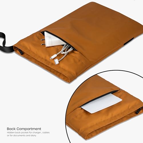 Image of Elmira 15.6 Inch Laptop Sleeve, Water-Resistant Padded Protective for MacBook Pro 16, Dell, HP, Lenovo, ASUS & Acer, Slim Laptop Cover Bag with Durable Zipper for Men & Women (Camel, 15.6 INCH)