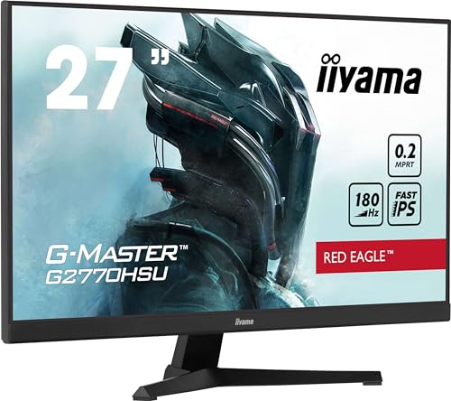 iiyama G-Master Red Eagle G2770HSU-B6 68,6cm 27 Fast-IPS LED Gaming Monitor Full HD HDMI DP USB3.2 0,2ms 180Hz Adaptive Sync schwarz