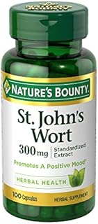 Nature’s Bounty St. John’s Wort 300mg Capsules, Herbal Health Supplement, Promotes a Positive Mood, 100 Capsules