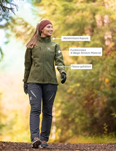 RevolutionRace Hiball Softshell Jacket für Damen, Outdoor Jacke für Wandern, Grape Leaf, M