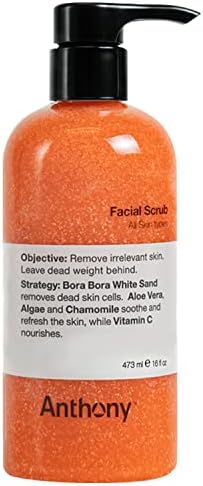 Anthony Face Scrub for Men, Facial Exfoliating Scrub, Vitamin C, 16 Fl Oz