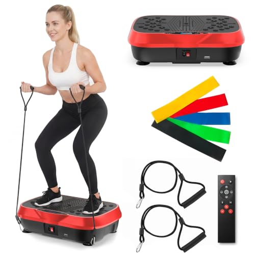Image of ALSO GO Vibration Plate Exercise Machine, 200 Speeds & 10 Models, 500LB Capacity, LED Display, Bluetooth Audio, Large Shake Plate with Loop Bands for Full Body Fitness, Lymphatic Drainage, Pain Relief
