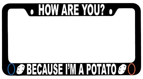 GSF Frames How are You? Because I'm A Potato Black Metal License Plate Frame Video Game Theme 1111