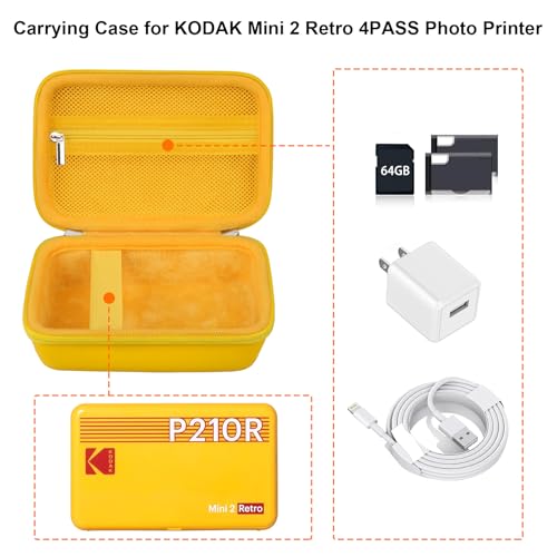 Maleta rígida para Kodak Mini 2 Retro portátil, amarilla miniatura 3