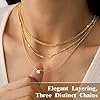 WomenGifts Layered Gold Necklaces for Women, 14K Gold Plated Dainty Cute Pendant Necklace Jewelry Set, Chunky Stackable Cuban Chain Choker Collar, Trendy Waterproof Non Tarnish Jewelry Gift for Mom #2
