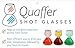 QUAFFER Double Bubble Layered PLASTIC Shot Glass – Clear Chaser Shot Glass Jigger for Smooth Tasty Shots – Fun Unique Split Shot Glasses Barware (Set of 4)