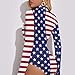 Women's High Collar Jumpsuit American Flag Bodysuit Summer Fashion Sexy Tops 2XL