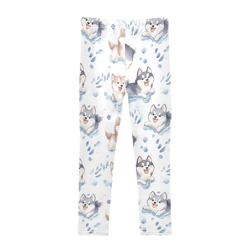 Dog Play in Water Girls Leggings,Workout Leggings for Girls Toddler Athletic Legging Size for 3-10T2
