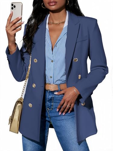 Mina Self Blazers for Women Business Casual 2026 Spring Blue