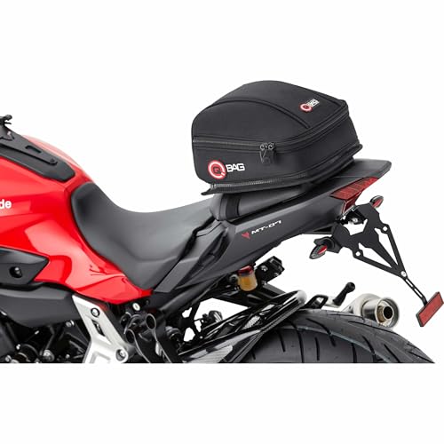 QBag Hecktasche 03 Motorradtasche, Motorradgepäck für Soziussitz/Gepäckträger, 5 Liter Stauraum, leichtes Be-/Entladen, Ideal für Motorrad, Roller, Fahrrad schwarz