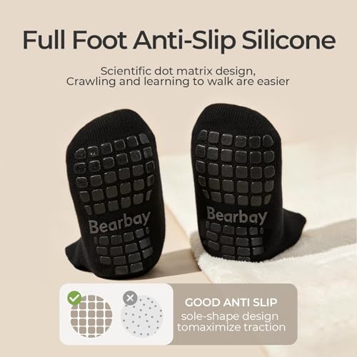 Image of Baby Non Slip Ankle Socks with Grippers for 0 Months-7 Years Old Walking Socks