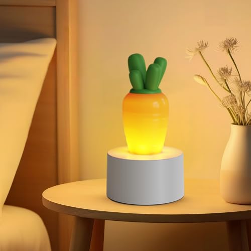 SOAIY LED dimmbare Nachtlicht mit Bewegungsmelder wiederaufladbare Karotte Kinder Nachttischlampe 3 Helligkeitsstufen 3 Modi USB Design Karotte Kinderlampe Schlaflicht für Schlafzimmer Kinderzimmer