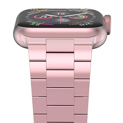 iiteeology Lightweight Stainless Steel Band Designed for Apple Watch Series 1-11, 42mm, 41mm, 40mm, 38mm, SE2&SE3, Replacement iWatch Bands for Women,Pink
