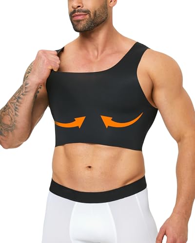 Compression Corest Chest Binder Slimming Tank Top for Hide GynecomastiaTransgender Tomboy Men Women (Black, X-Large)