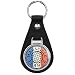Marseille City France Flag Grunger Stamp Keychain Black Premium Leather Key Chain with Key Ring