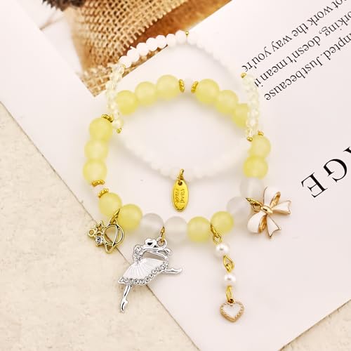 Image of Ballerina Bracelet Dance Recital Bracelet Ballerina Blue Bracelet Cute Ballerina Dance Beaded Bracelet Ballerina Friendship Bracelets Ballerina Party Jewellery