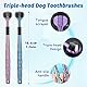 Soodyoow Hundezahnbürste, 10 Stück Zahnbürste für Hunde, 2 Stück Dreifach Köpfe Hundezahnbürsten, 4 Fingerzahnbürste, 4 Doppelköpfige Dog Toothbrush, 360º Pets Zähne Reinigung Zahnbürste