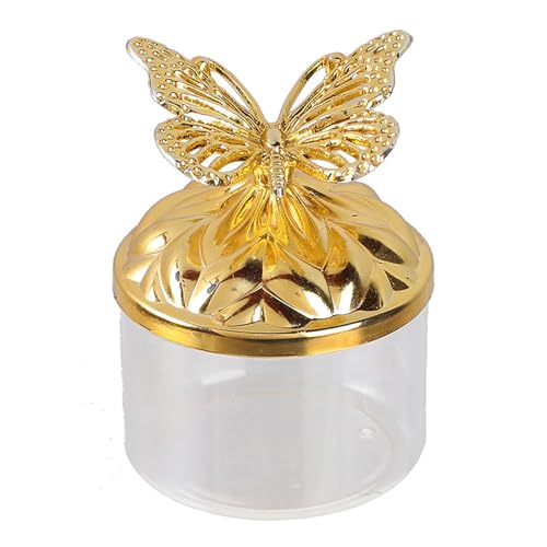 Porte-bonbons empilable avec motifs papillons givrés pour décorations de fête prénuptiale et stockage de collations, bol à bonbons en cristal fait à la main, ambre