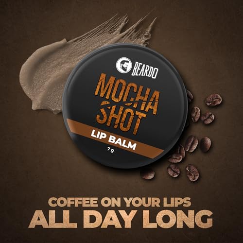 Image of BEARDO Mocha Shot Lip Balm | Non Tinted Lip Balm For Men | For Soft Kissable Lips | Lip Care For Dry, Chapped & Cracked Lips | 7G, Brown