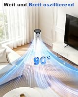 Mobile Klimaanlage,6 in 1 Turmventilator Tragbarer Mobiles Klimagerät,2-10H Timer 90°Oszillation, LED-Bildschirm,Luftkühler für Zuhause und Büro (Weiß) – Ansicht 7