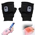 Heated Fingerless Gloves for Women, Upgraded Smart Thermostatic Electric Heated Fingerless Gloves Rechargeable, Winter Hand Warmer for Work Cycling Skiing Outdoor Snow (Black, 1 Pair)