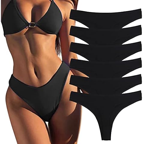 DRESHOW 6 Piezas Thong Tanga para Mujer Tanga Tiras de Algodón Transpirable Cover