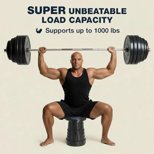 Image of XXL Black Collapsible Stool with Cushion, 19.7 inch Tall, 1000lbs Max Weight, Wider & Taller Pop Up Seat, Heavy Duty Portable Retractable Folding Chair, Gift for Camping & Outdoors