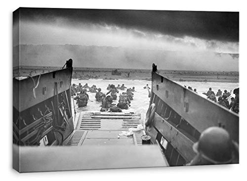 artprints1stop Canvas Print Wall Art - Vintage Photograph of The D-Day Normandy Landings - 24x16 inches