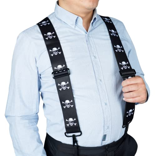 MELOTOUGH Men's Braces 5CM 2 Inch Wide Suspenders Full Elastic X Back Suspender with Snap Hooks for Trousers, Adjustable for Big and Tall, 3.8 CM