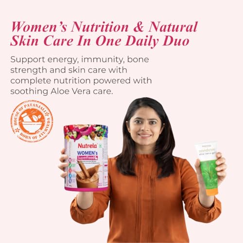 Image of Nutrela Women Superfoods Protein Powder - 400g, Chocolate | Everyday Fitness with Biofermented Multivitamins with Aloevera Gel