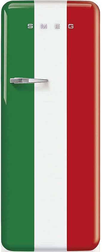 Smeg FAB28 50s Retro Style Top Freezer Refrigerator with 9.93 Cu Total Capacity, Multiflow Cooling System, Adjustable Glass Shelves 24-Inches, Italian Flag Right Hand Hinge, FAB28URDIT3 Made In Italy