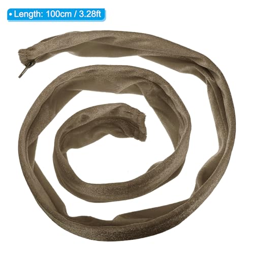 Image of PATIKIL 3.28ft Lamp Chain Cover, Chain Protective Sleeve Washable with Zipper for Chandelier Lighting Wires Swing Light Fixture, Light Brown