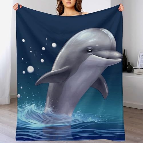 Couverture microfibre dauphin pour soirées cocooning au salon