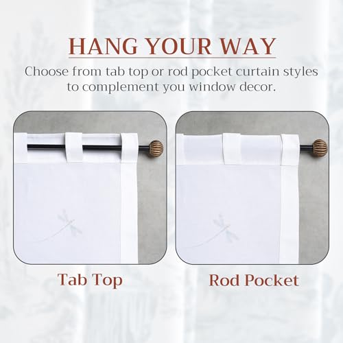 Image of Maison d' Hermine Curtains for Living Room 100% Cotton 124 inch Length One Panel Light Filtering Curtains for Bedroom Windows with Rod and Loop Pockets Drapes (Fleurs De Mai, 50 inch W x 124 inch L)