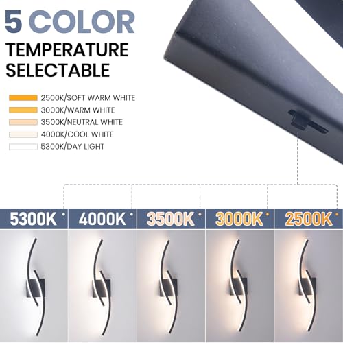 Image of 23.62 inch Vanity Light for Bathroom Lighting Fixtures Over Mirror Black Dimmable 5CCT Vanity Lighting Fixture Modern Bathroom Vanity Light 23 Inch Modern Wall lamp