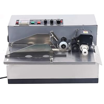 Qiokoith 180W Automatic Date Coding Machine, Ink Wheel Coding Machine, Solid Dry Ink Batch Number Coding Machine, Production Date Coding Machine