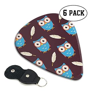 FUCVNPZ Lot de 6 médiators en celluloïd, motif hibou, fins, moyens et lourds pour guitares acoustiques, électriques… - Les Beatles, Paul McCartney, John Lennon, RIngo Starr, George Harrison FUCVNPZ Lot de 6 médiators en celluloïd, motif hibou, fins, moyens et lourds pour guitares acoustiques, électriques… – Image 4
