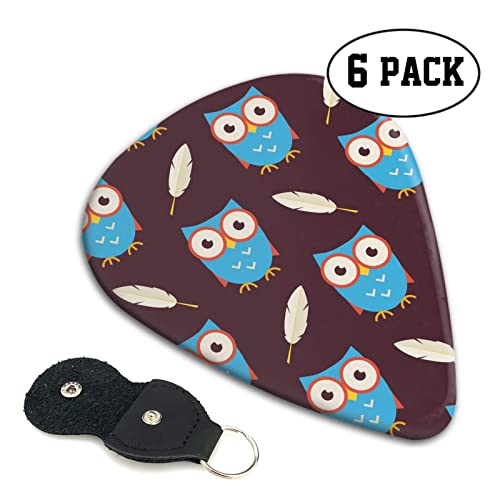 FUCVNPZ Lot de 6 médiators en celluloïd, motif hibou, fins, moyens et lourds pour guitares acoustiques, électriques… - Les Beatles, Paul McCartney, John Lennon, RIngo Starr, George Harrison FUCVNPZ Lot de 6 médiators en celluloïd, motif hibou, fins, moyens et lourds pour guitares acoustiques, électriques… – Image 5