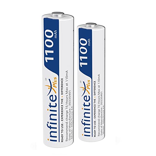 ENVIE® (AAA11002PL) AAA Rechargeable Batteries, High-Capacity Ni-MH 1100 mAh, Low Self Discharge, Pre-Charged (Pack of 2)