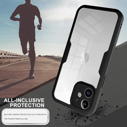 Draamvol for iPhone 12 Case Built-in Screen Protector Clear Silicone Bumper Cover Shockproof 360°Full Body Drop Protection Transparent Cover for iPhone 12 Phone Case - Image 2